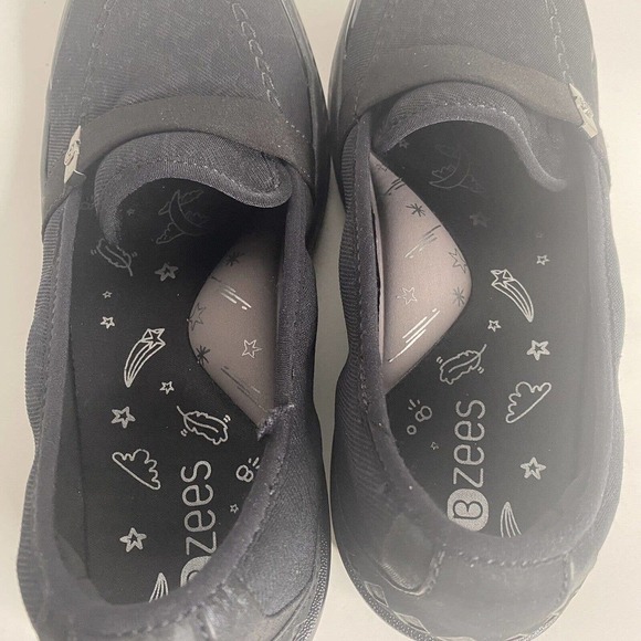 Bzees Nugget Women Sz 7 M Slip On Wedge Loafer Sneaker Shoe Flats Black Comfort - Picture 6 of 9